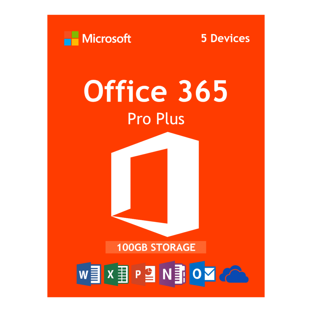 Microsoft Office 365 Pro Plus 1 Year Subscription 5 Devices 100GB OneDrive Storage