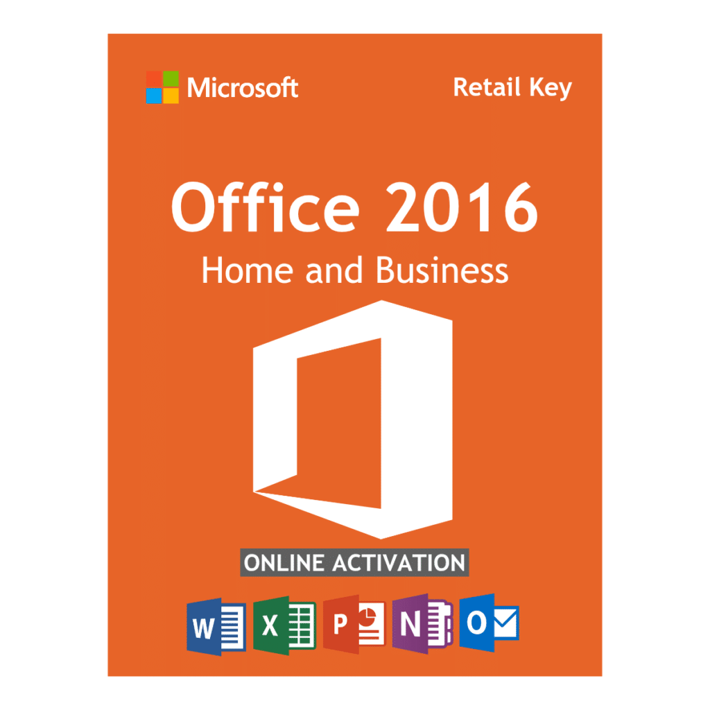 Microsoft Office Home and Business 2016 for PC Retail Lifetime License Key