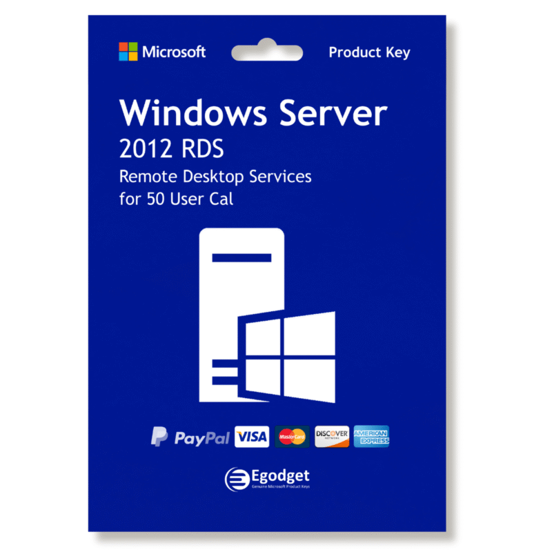 Microsoft Windows Server 2012 RDS 50 User CALs License Key