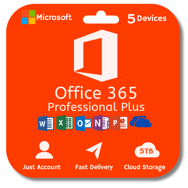 Microsoft Office 365 Pro Plus 1 Year Subscription Account 5 Devices