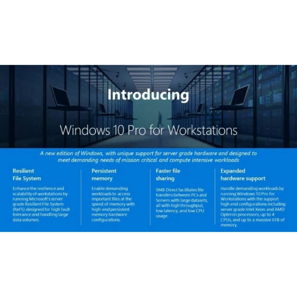 Microsoft Windows 10 Pro for Workstations Product Key – 1 PC