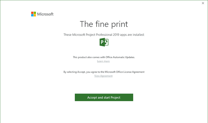 Microsoft Project Professional 2019 Windows License Key