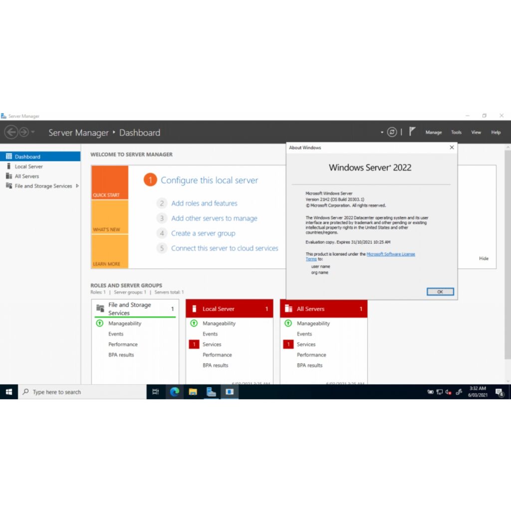 Microsoft Windows Server 2022 Standard 64-bit License Key