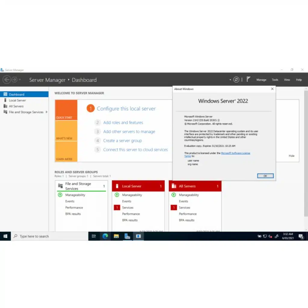 Microsoft Windows Server 2022 Standard 64-bit License Key