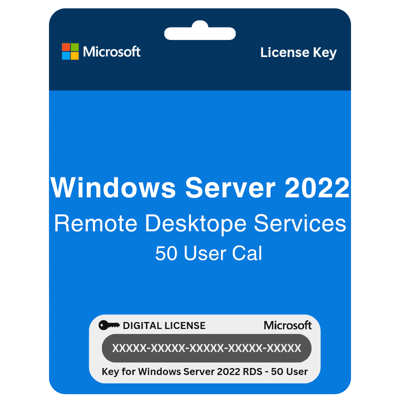 Windows Server 2022 Remote Desktop Services Licensing 50 User CALs