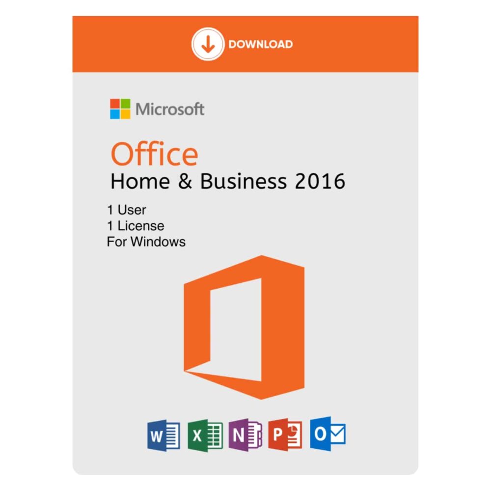 MS Office Home and Business 2016 for Windows | Lifetime License Key | Retail