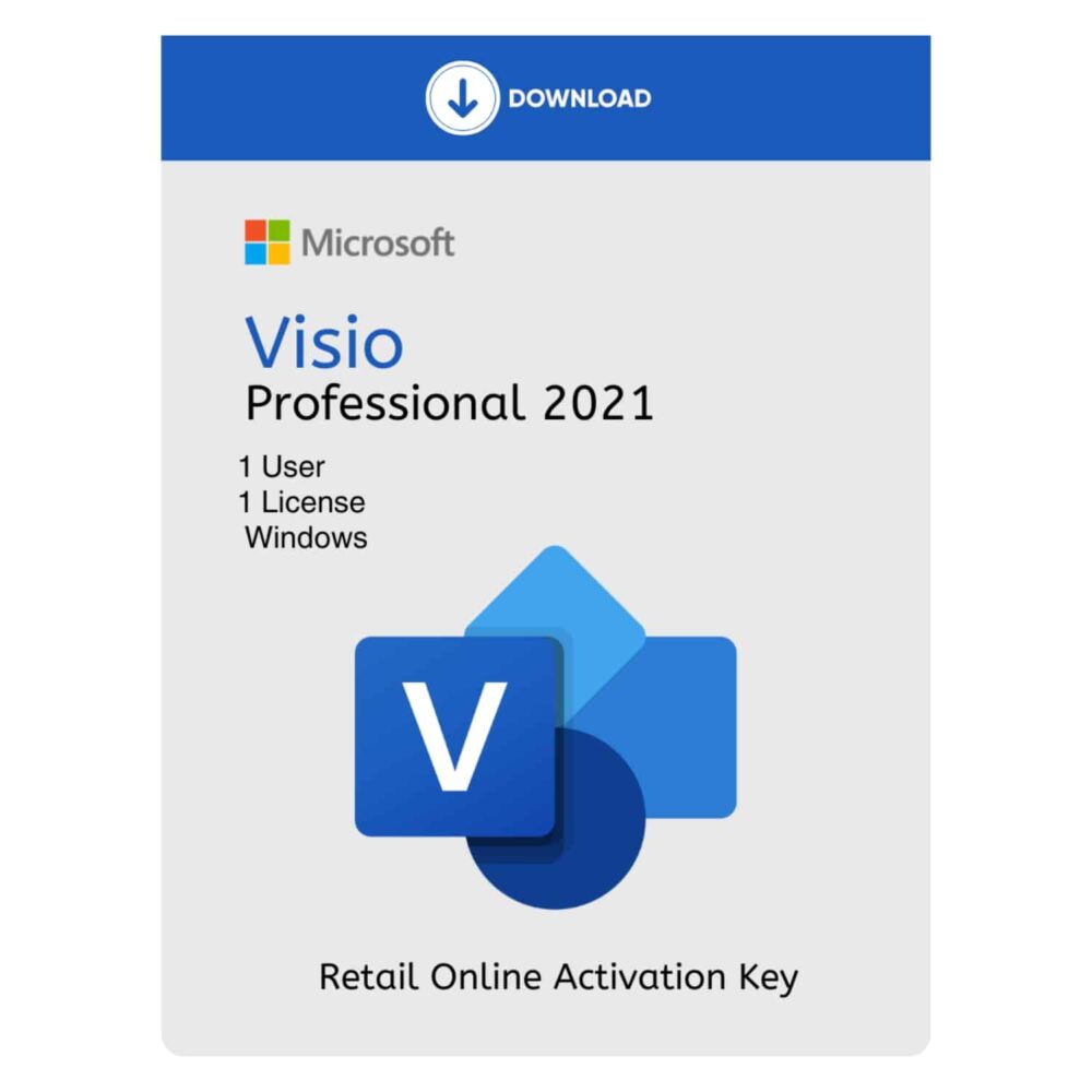 MS Visio 2021 Professional Product Key | Lifetime License | Online Activation | Retail