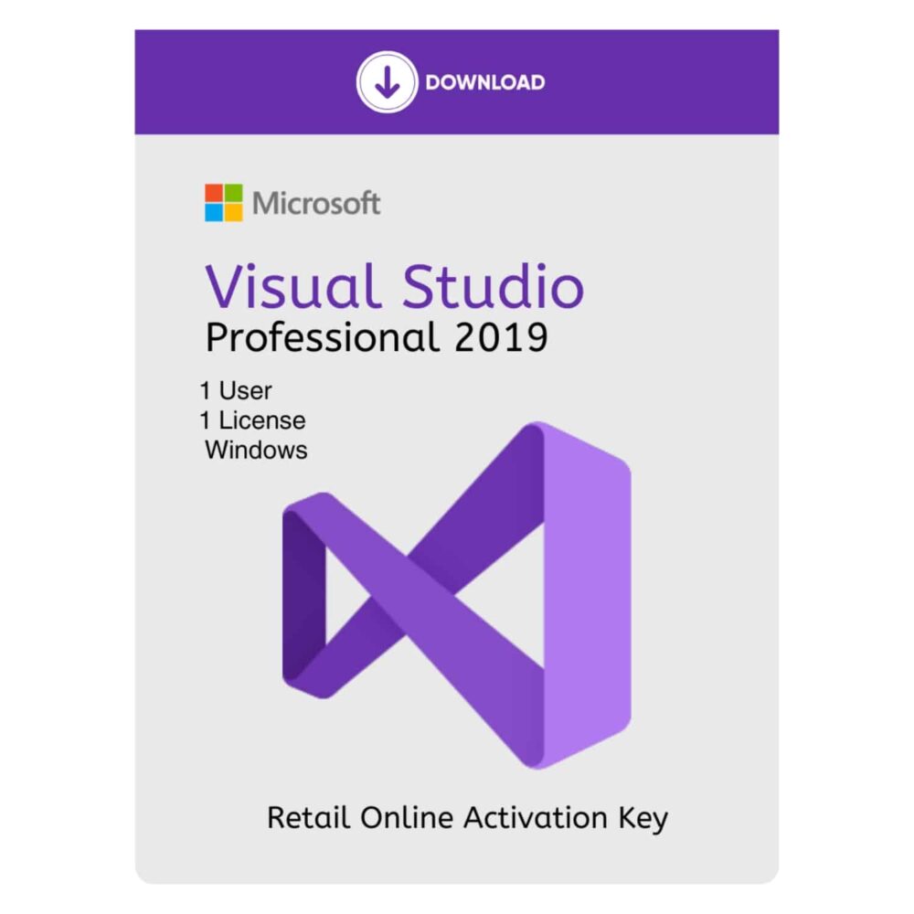 MS Visual Studio 2019 Professional | Lifetime License Key | Online Activation | Retail