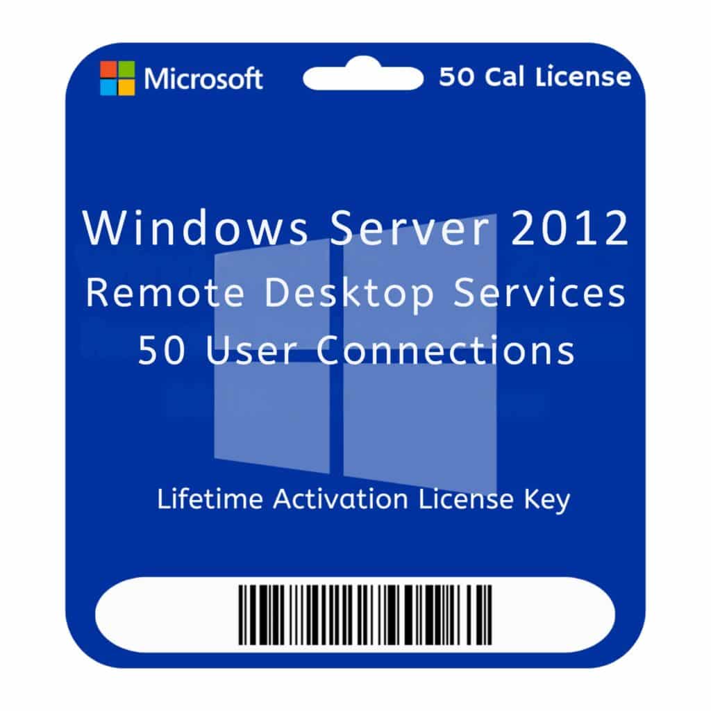 MS Windows Server 2012 Remote Desktop Services | 50 User CALs | Lifetime License Key