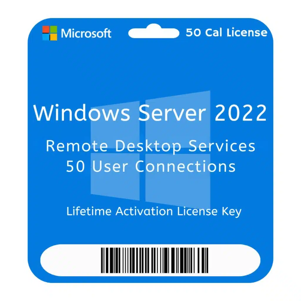 MS Windows Server 2022 Remote Desktop Services 50 User CALs | Lifetime Licensing