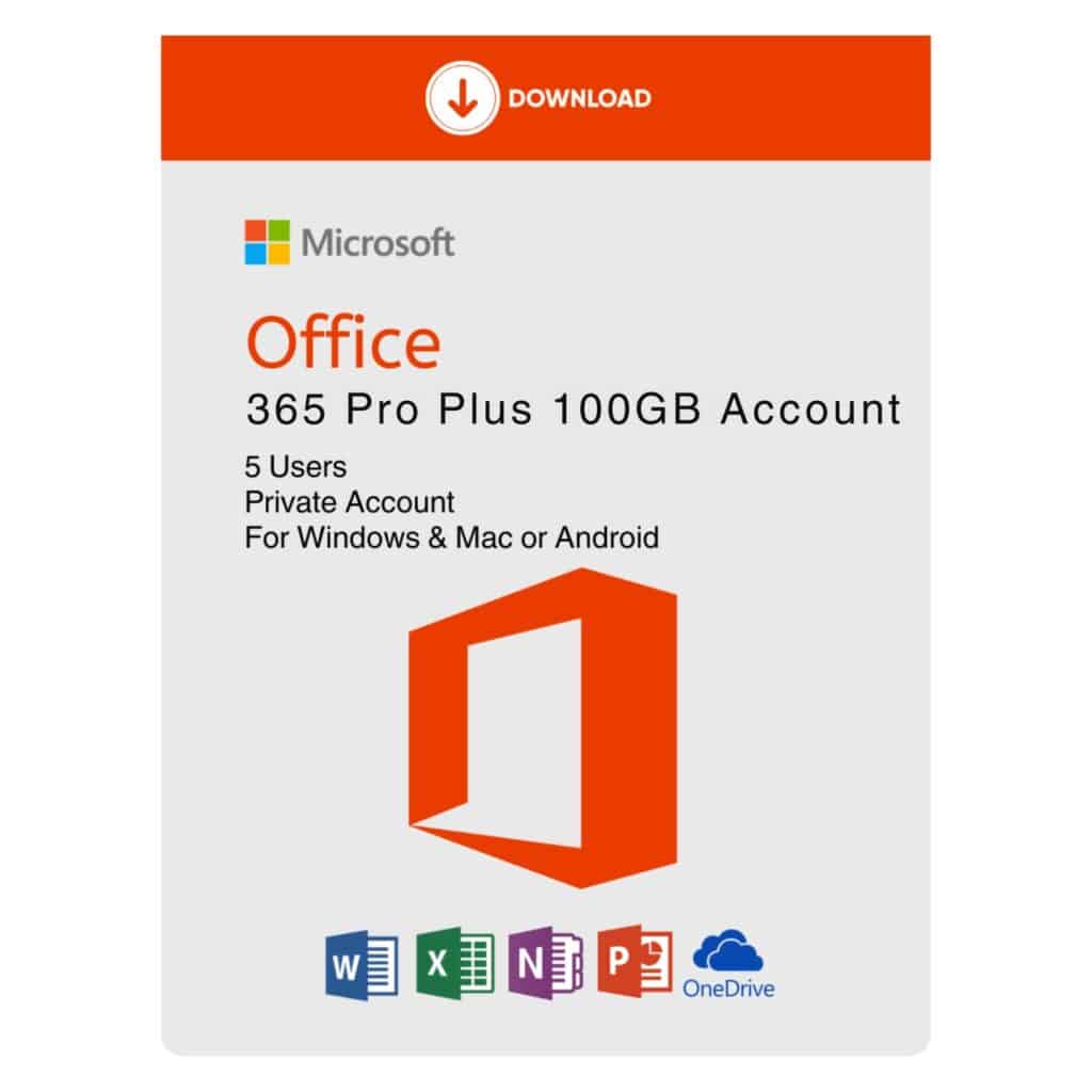 Office 365 Pro Plus 1 Year Subscription Account 5 Users