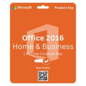 Microsoft Office Home and Business 2016 for 1PC Key, full version for professional and personal use.