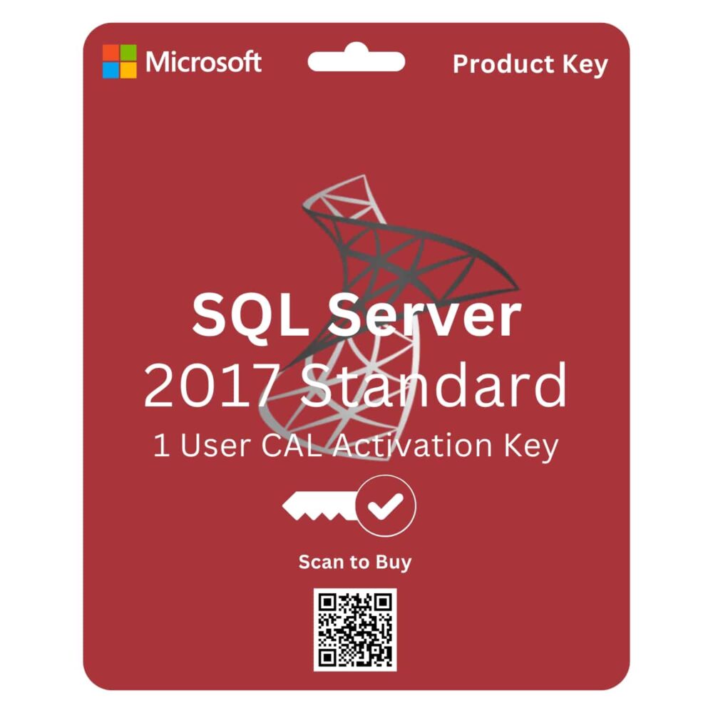 Microsoft SQL Server 2019 Standard Edition 1 CAL License for robust database management and analytics.