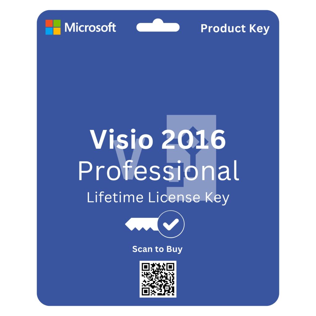 Microsoft Visio 2016 Professional Product Key 32/64-bit, genuine activation key for advanced diagramming and visual solutions