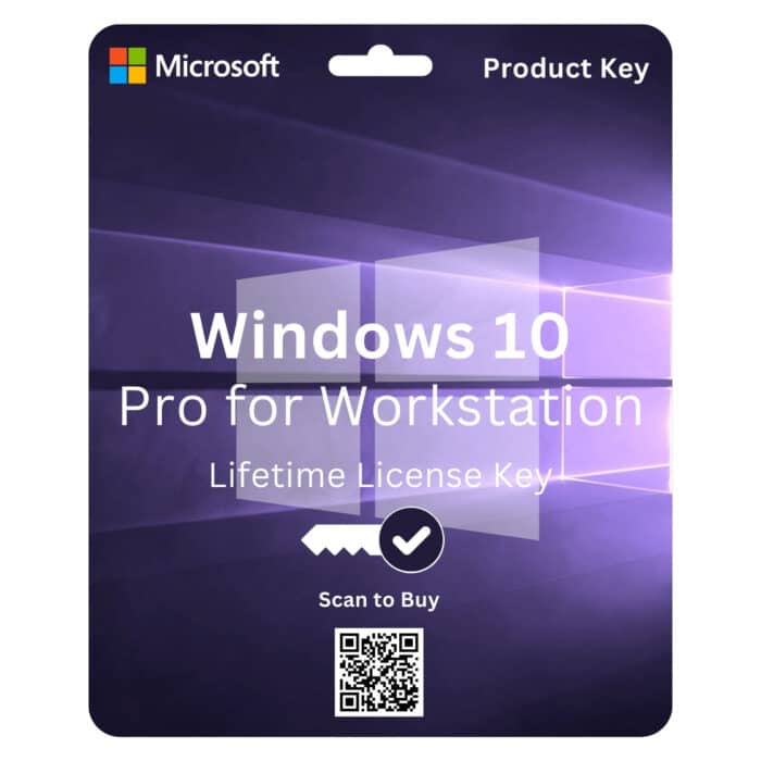 Microsoft Windows 10 Pro for Workstation License Key - 64-bit, designed for high-performance computing