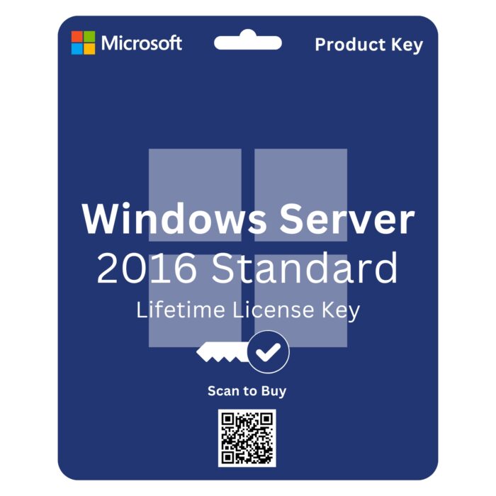 Microsoft Windows Server 2016 Standard License Key, providing essential features for efficient server management and deployment