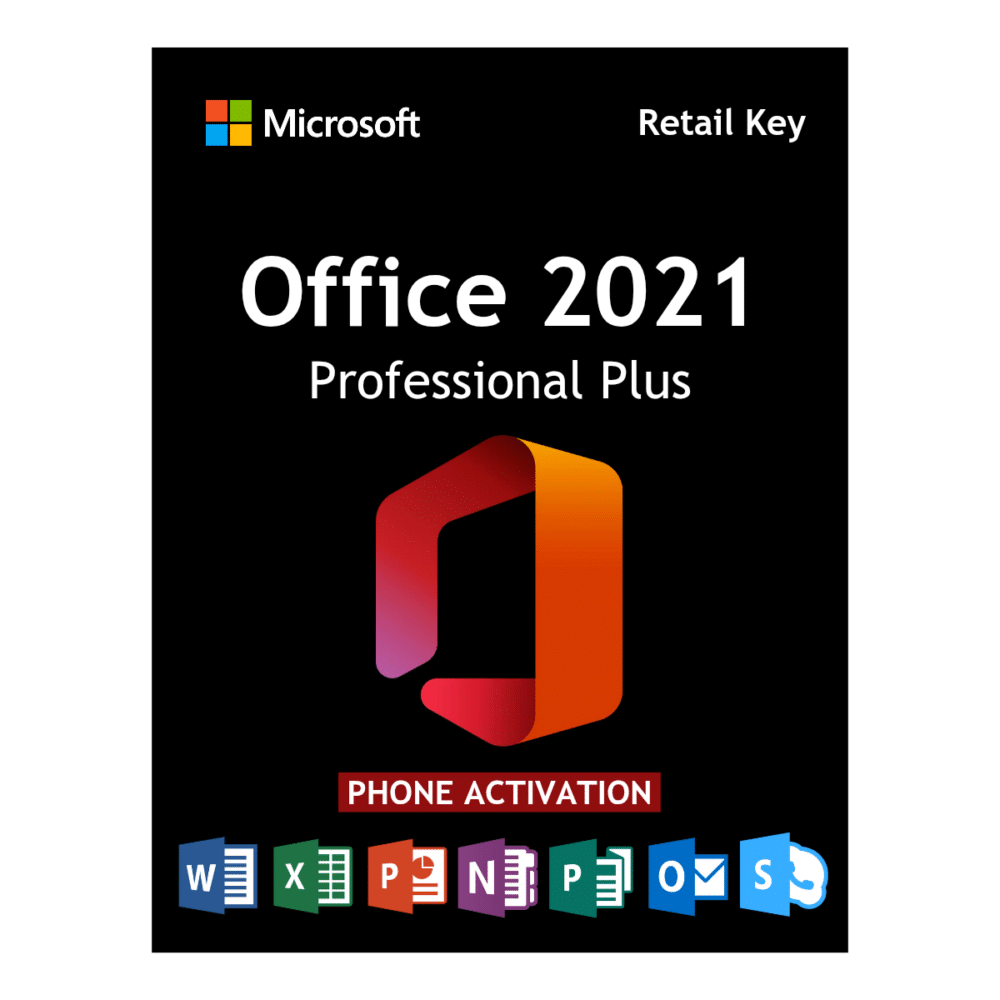 Microsoft Office 2021 Professional Plus Lifetime License Key Retail for 1PC Phone Activation